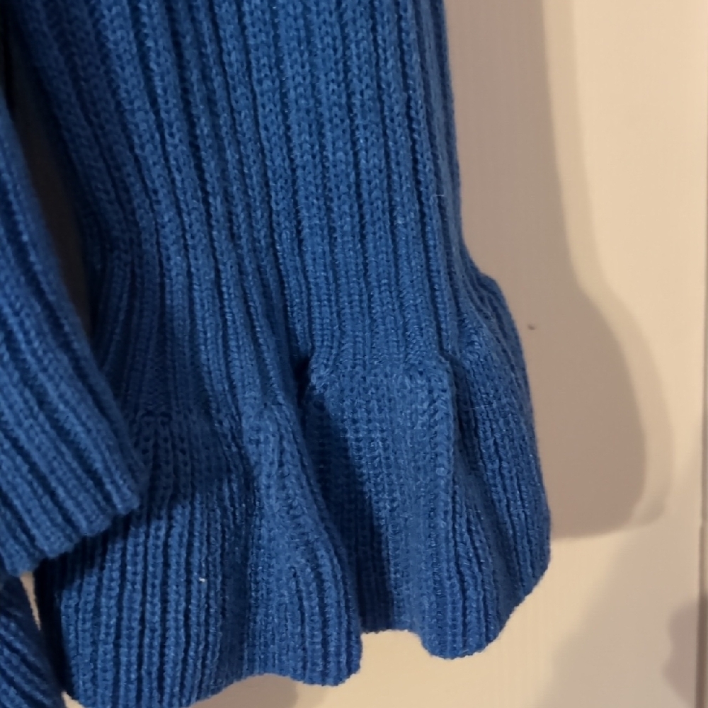 Cato Royal Blue Ruffle-Front Women's Cardigan - Picture 5 of 6